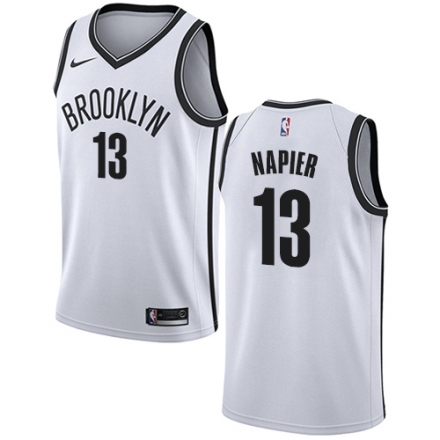 Men Nike Brooklyn Nets #13 Shabazz Napier White NBA Jersey - Association Ed