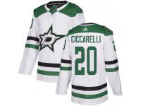 #20 Authentic Dino Ciccarelli White Adidas NHL Away Men's Jersey Dallas Stars
