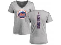 #20 Pete Alonso Women's Ash Baseball - Backer New York Mets T-Shirt