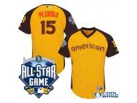 2016 MLB All-Star American Boston Red Sox #15 Dustin Pedroia Gold Run Derby Cool Base Jersey