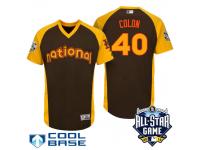 2016 MLB All-Star National New York Mets Bartolo Colon #40 Brown Men Run Derby Cool Base Jersey