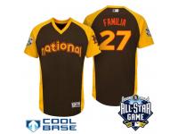 2016 MLB All-Star National New York Mets Jeurys Familia #27 Brown Men Run Derby Cool Base Jersey