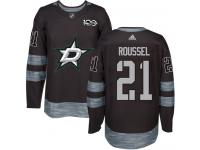 #21 Authentic Antoine Roussel Black Adidas NHL Men's Jersey Dallas Stars 1917-2017 100th Anniversary
