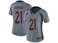 #21 Limited Su'a Cravens Silver Football Women's Jersey Denver Broncos Inverted Legend