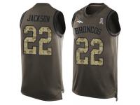 #22 Kareem Jackson Green Football Men's Jersey Denver Broncos Salute to Service Tank Top