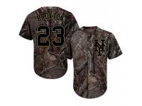 #23 Authentic Keon Broxton Men's Camo Baseball Jersey - New York Mets Realtree Collection Flex Base