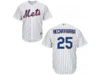 #25  Adeiny Hechavarria Men's White Baseball Jersey - Home New York Mets Cool Base