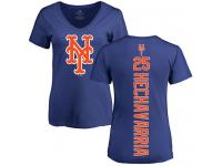 #25 Adeiny Hechavarria Women's Royal Blue Baseball - Backer New York Mets T-Shirt