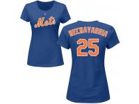#25 Adeiny Hechavarria Women's Royal Blue Baseball - Name & Number New York Mets T-Shirt