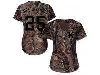 #25 Authentic Adeiny Hechavarria Women's Camo Baseball Jersey - New York Mets Realtree Collection Flex Base
