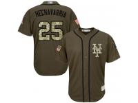 #25 Authentic Adeiny Hechavarria Youth Green Baseball Jersey - New York Mets Salute to Service