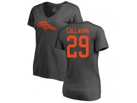 #29 Bryce Callahan Ash Football One Color Women's Denver Broncos T-Shirt
