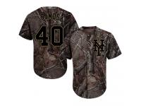 #40 Authentic Wilson Ramos Men's Camo Baseball Jersey - New York Mets Realtree Collection Flex Base