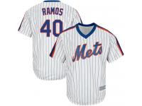 #40  Wilson Ramos Men's White Baseball Jersey - Alternate New York Mets Cool Base