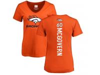#60 Connor McGovern Orange Football Backer Women's Denver Broncos T-Shirt