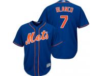 #7  Gregor Blanco Men's Royal Blue Baseball Jersey - Alternate Home New York Mets Cool Base
