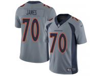 #70 Limited Ja'Wuan James Silver Football Men's Jersey Denver Broncos Inverted Legend