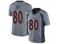 #80 Limited Jake Butt Silver Football Men's Jersey Denver Broncos Inverted Legend