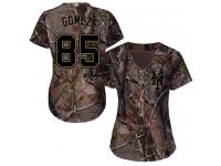 #85 Authentic Carlos Gomez Women's Camo Baseball Jersey - New York Mets Realtree Collection Flex Base
