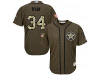 Astros #34 Nolan Ryan Green Salute to Service Stitched Baseball Jersey