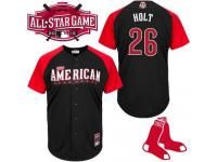 Black Brock Holt Men #12 Majestic MLB Boston Red Sox American League 2015 All-Star BP Jersey
