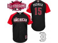 Black Dustin Pedroia Men #15 Majestic MLB Boston Red Sox American League 2015 All-Star BP Jersey