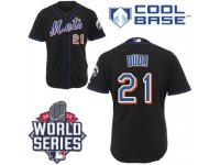 Black Lucas Duda Men #21 Majestic MLB New York Mets 2015 World Series Jersey