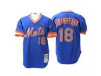 Blue Throwback Darryl Strawberry Men #18 Mitchell And Ness MLB New York Mets Jersey