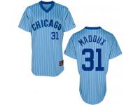 Blue Throwback Greg Maddux Men #31 Majestic MLB Chicago Cubs Cooperstown Jersey