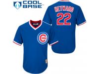 Blue Throwback Jason Heyward Men #22 Majestic MLB Chicago Cubs Cooperstown Jersey
