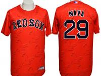 Boston Red Sox #29 Daniel Nava Conventional 3D Version Red Jersey