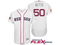 Boston Red Sox #50 Mookie Betts White Stars & Stripes 2016 Independence Day Flex Base Jersey