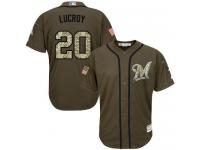 Brewers #20 Jonathan Lucroy Green Salute to Service Stitched Baseball Jersey