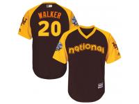 Brown Authentic Neil Walker Youth Jersey #20 2016 All-Star National League BP Cool Base MLB New York Mets Majestic