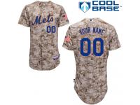 Camo Customized Women Majestic MLB New York Mets Cool Base Alternate Jersey