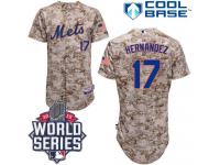 Camo Keith Hernandez Men #17 Majestic MLB New York Mets 2015 World Series Cool Base Alternate Jersey