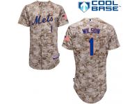 Camo Mookie Wilson Men #1 Majestic MLB New York Mets Cool Base Alternate Jersey