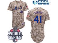 Camo Tom Seaver Men #41 Majestic MLB New York Mets 2015 World Series Cool Base Alternate Jersey
