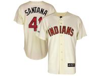 Carlos Santana Cleveland Indians #41 Majestic Replica Jersey - Natural