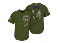 Chicago Cubs #14 Ernie Banks Camo Olive Salute Official Cool Base Player Jersey