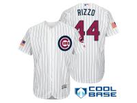 Chicago Cubs #44 Anthony Rizzo White Stars & Stripes 2016 Independence Day Cool Base Jersey