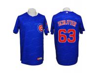 Chicago Cubs #63 Brian Schlitter Conventional 3D Version Blue Jersey