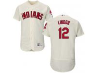 Cleveland Indians #12 Francisco Lindor Cream Flexbase Authentic Collection Stitched Baseball Jersey