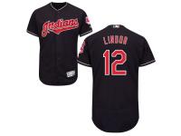 Cleveland Indians #12 Francisco Lindor Navy Blue Flexbase Authentic Collection Stitched Baseball Jersey