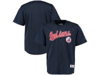 Cleveland Indians Stitches Polyester Button-Up Jersey - Navy