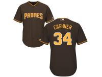 Coffee Andrew Cashner Men #34 Majestic MLB San Diego Padres New Cool Base Jersey