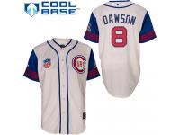 Cream Andre Dawson Men #8 Majestic MLB Chicago Cubs 1942 Turn Back The Clock Jersey