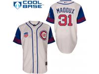 Cream Greg Maddux Men #31 Majestic MLB Chicago Cubs 1942 Turn Back The Clock Jersey