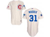 Cream Greg Maddux Men #31 Majestic MLB Chicago Cubs 1969 Turn Back The Clock Jersey