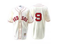 Cream Throwback Ted Williams Men #9 Mitchell And Ness MLB Boston Red Sox Jersey